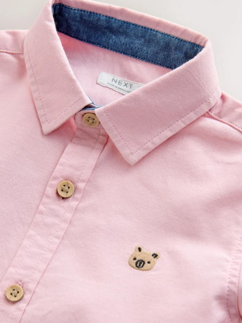 Next Short Sleeve Long Sleeve Oxford Shirt (3mths-7yrs) Pink Stripe Character