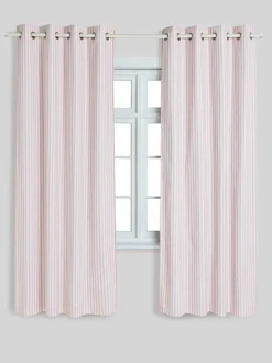 Next Pink Stripe Eyelet Blackout Curtains Hot