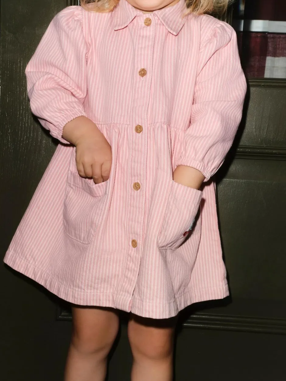 Next Long Sleeve Cotton Dress (3mths-8yrs) Pink Stripe Online