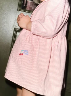 Next Long Sleeve Cotton Dress (3mths-8yrs) Pink Stripe Online