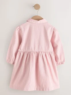 Next Long Sleeve Cotton Dress (3mths-8yrs) Pink Stripe Online