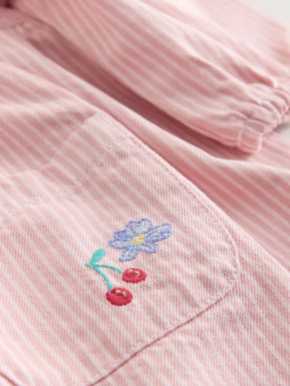 Next Long Sleeve Cotton Dress (3mths-8yrs) Pink Stripe Online