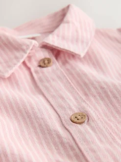 Next Long Sleeve Cotton Dress (3mths-8yrs) Pink Stripe Online
