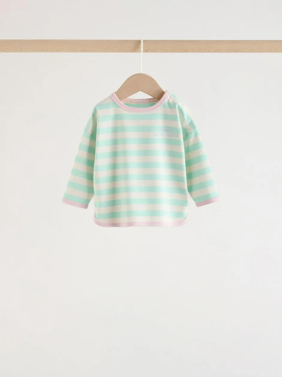 Next Pink Stripe Long Sleeve Top And Leggings Set 6 Piece (0mths-3yrs) Clearance