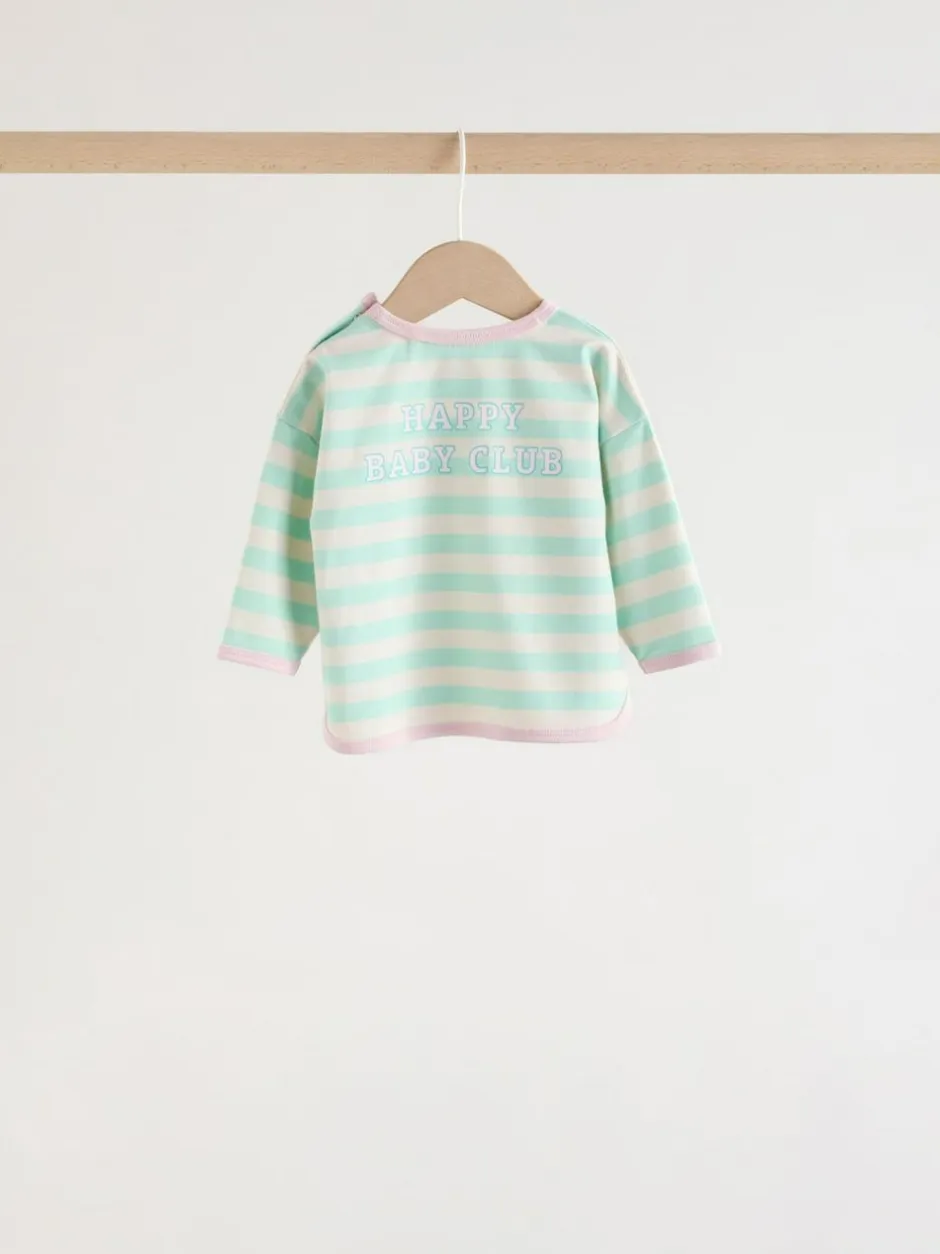Next Pink Stripe Long Sleeve Top And Leggings Set 6 Piece (0mths-3yrs) Clearance