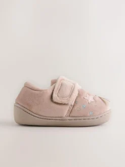 Next Cosy Lined Cupsole Slippers Pink Unicorn