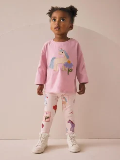 Next Leggings 3 Pack (3mths-7yrs) Pink Unicorn Online