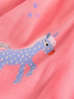 Next Pink Unicorn Long Sleeve Ribbed Dress (3mths-7yrs) Online