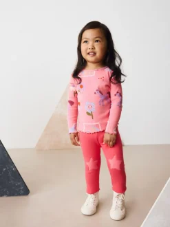 Next Pink Unicorn Rib Long Sleeve T-Shirt (3mths-7yrs) Online