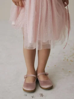 Next Mary Jane Shoes Pink Velour Hot