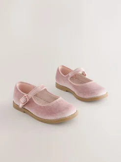 Next Mary Jane Shoes Pink Velour Hot