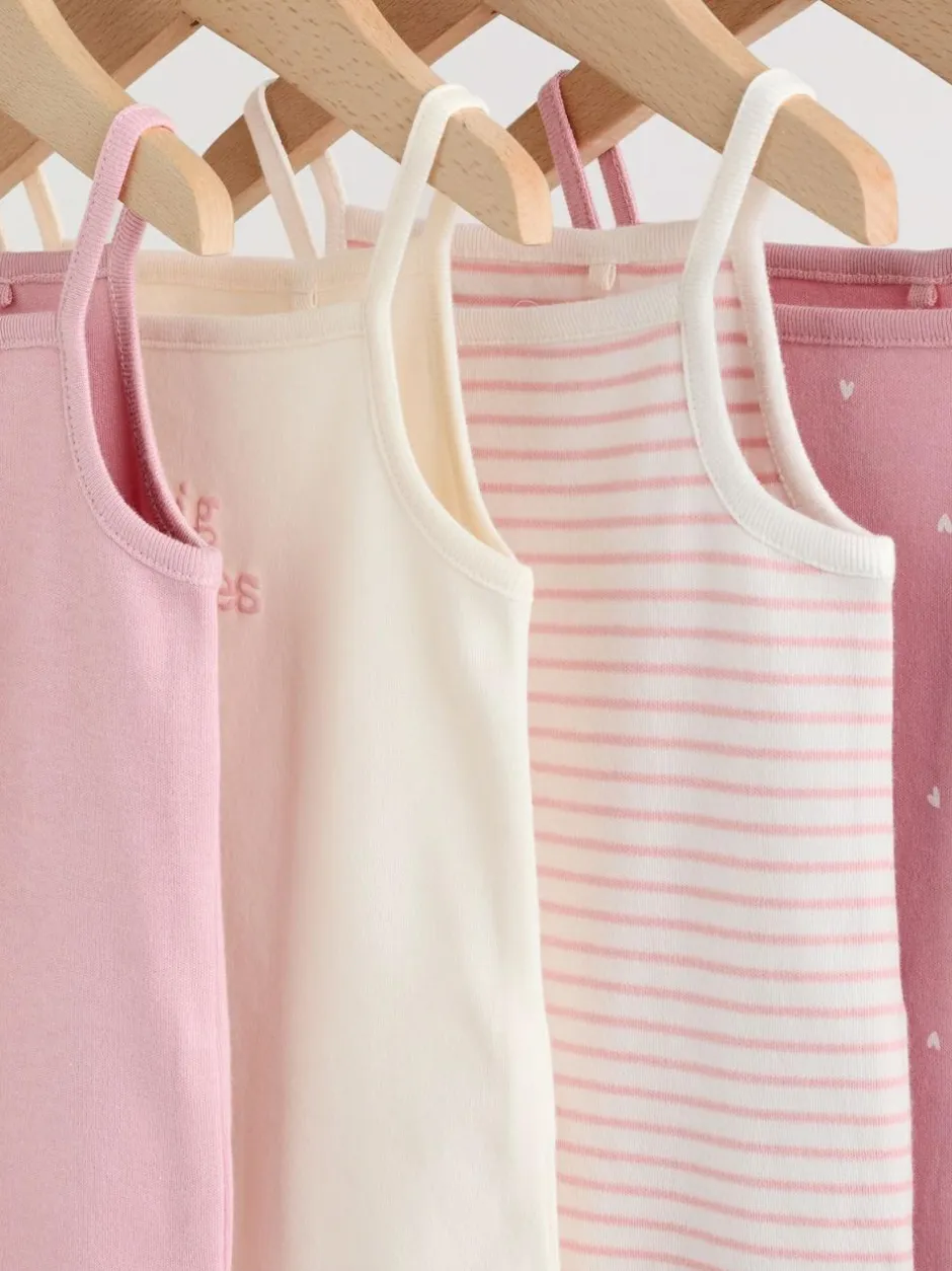 Next Pink Vest Baby Bodysuits 5 Pack Sale