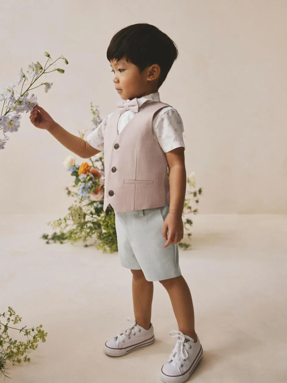 Next Pink Waistcoat, Shirt, Shorts & Tie Set (3mths-9yrs) Sale