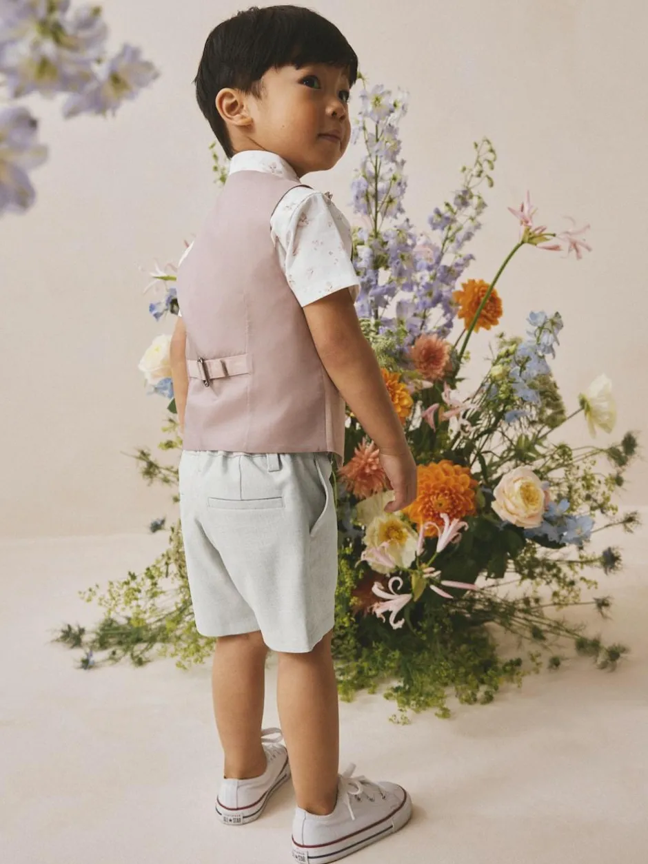 Next Pink Waistcoat, Shirt, Shorts & Tie Set (3mths-9yrs) Sale