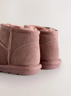 Next Pink Water Repellent Standard Fit (F) Suede Pull On Boots
