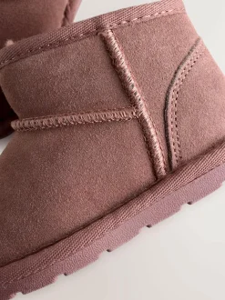 Next Pink Water Repellent Standard Fit (F) Suede Pull On Boots