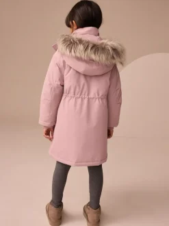 Next Waterproof Wadded Coat (3-16yrs) Pink