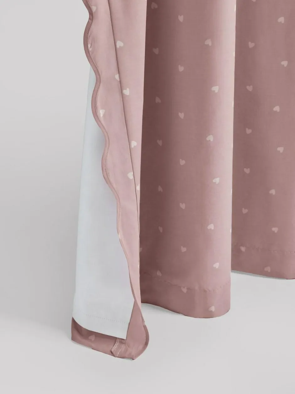 Next Pink Wave Edge Heart Eyelet Blackout Curtains New