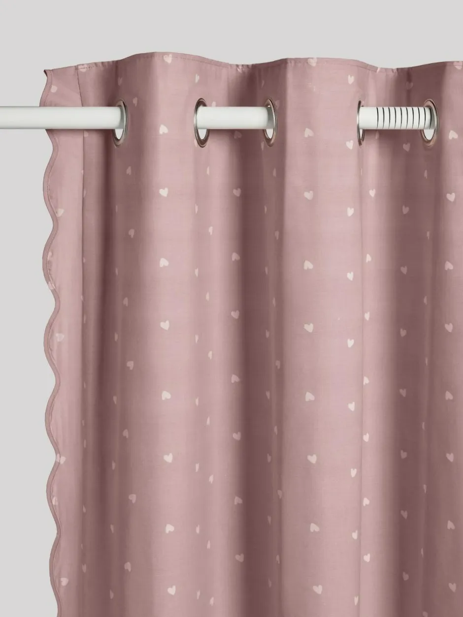 Next Pink Wave Edge Heart Eyelet Blackout Curtains New