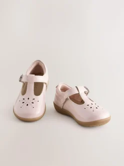 Next Wide Fit (G) First Walker T-Bar Touch Fastening Shoes Pink Discount
