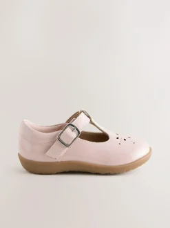 Next Wide Fit (G) First Walker T-Bar Touch Fastening Shoes Pink Discount