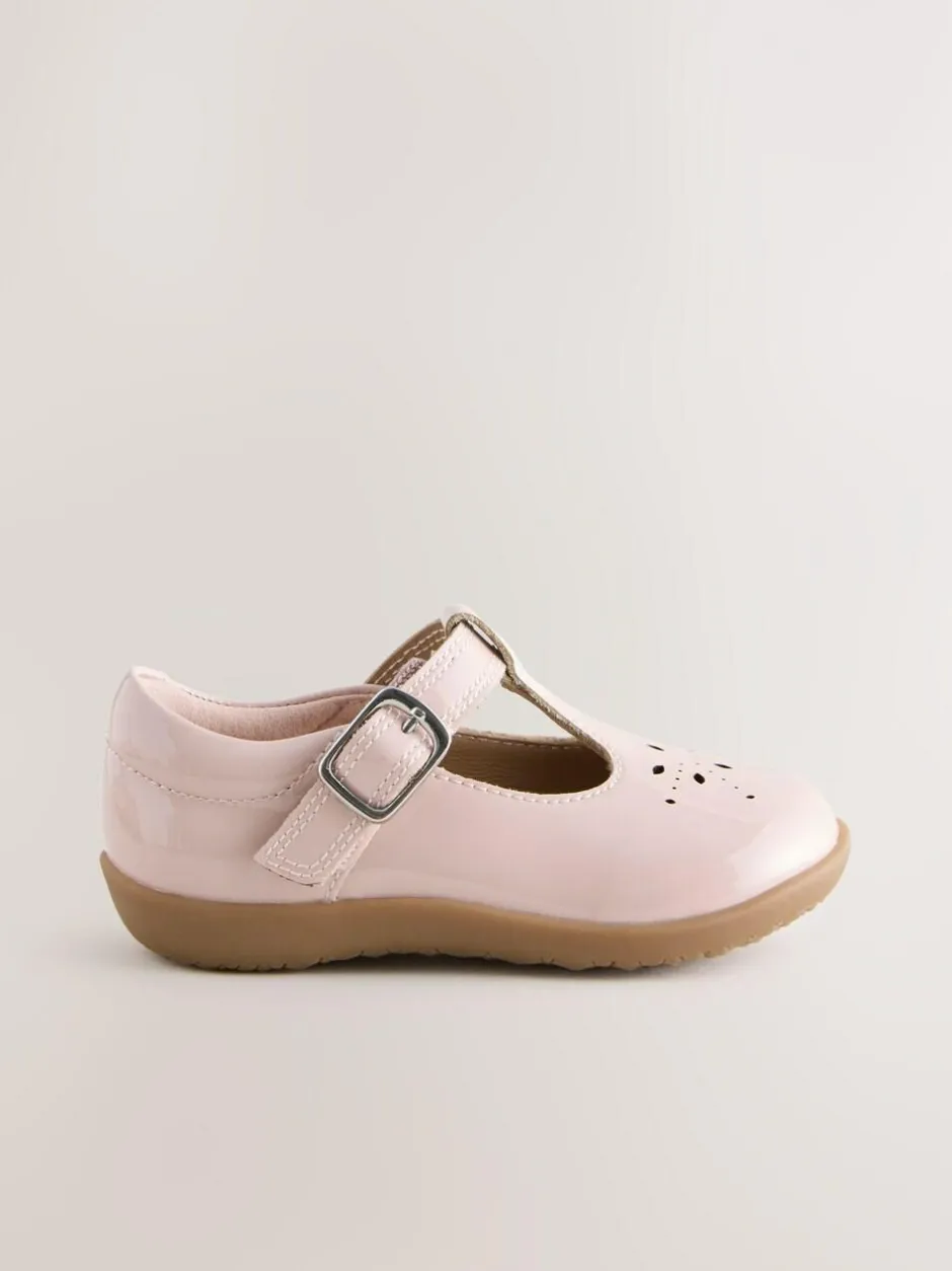 Next Wide Fit (G) First Walker T-Bar Touch Fastening Shoes Pink Discount