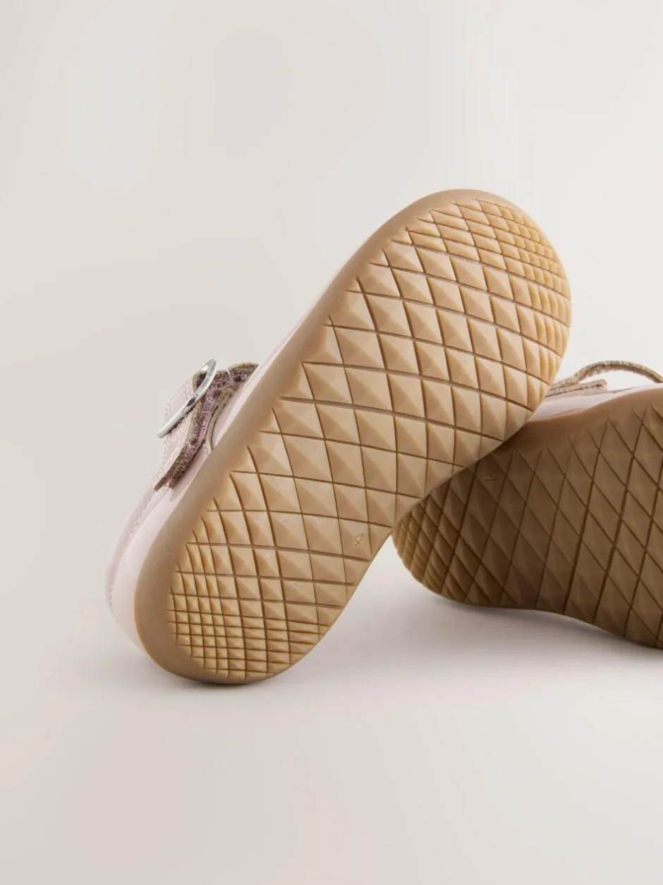Next Wide Fit (G) First Walker T-Bar Touch Fastening Shoes Pink Discount