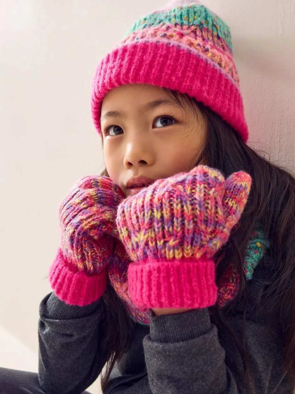 Next Pink/Blue Beanie Gloves And Snood Set (3-13yrs) Outlet
