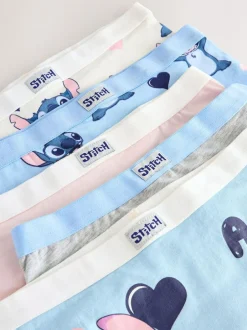 Next Pink/Blue Disney Stitch and Angel Shorts 5 Pack (2-16yrs) Sale