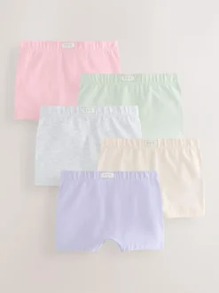 Next Pink/Blue Soft Touch Short Briefs 5 Pack (2-16yrs) Outlet