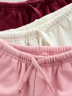 Next Wide Leg Joggers 3 Pack (3mths-7yrs) Pink/Burgundy/Oatmeal Outlet