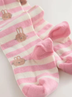 Next Pink/Cream Cotton Rich Bunny Character Tights Sale