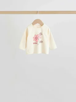 Next Pink/Cream Flower Baby Long Sleeve Top and Leggings Set 8 Piece (0mths-2yrs) New