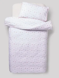 Next Pink/Cream Polka Dot Printed Polycotton Duvet Cover and Pillowcase Bedding Set Clearance