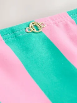 Next Pink/Green Stripe Tie Side Bikini Bottoms Outlet