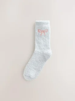 Next Cosy Ankle Socks 4 Pack Pink/Grey Bows Best