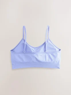 Next Seam Free Strappy Crop Tops 2 Pack with Removable Lightly Padded Cups (7-16yrs) Pink/Lilac New