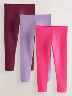 Next Pink/Lilac/Berry Regular Fit Leggings 3 Pack (3-16yrs)