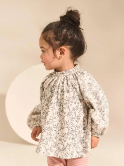Next Long Sleeve Embroidered Tops (3mths-7yrs) Pink/NEUTRAL