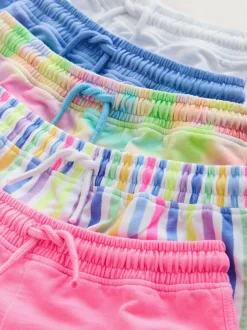 Next 5 Pack Racer Shorts (3-16yrs) Pink/Rainbow/Stripe Outlet