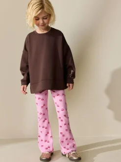Next Pink/Red Cherry 1 Pack Rib Flare Leggings (3-16yrs) Sale