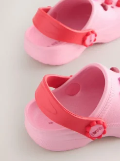 Next Standard Fit (F) Character Clogs Pink/Red Hearts Clearance
