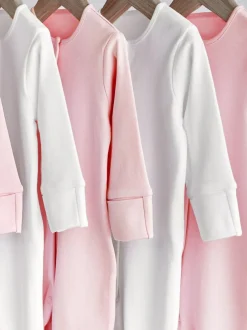 Next Pink/White 5 Pack Baby Sleepsuits (0-2yrs) Best