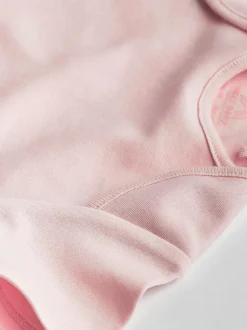 Next Pink/White 5 Pack Essential Short Sleeve Baby Bodysuits Discount