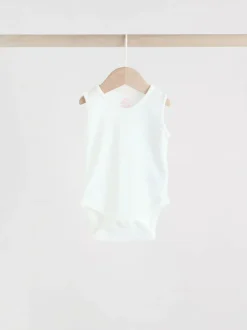 Next Pink/White 5 Pack Essential Vest Baby Bodysuits Hot