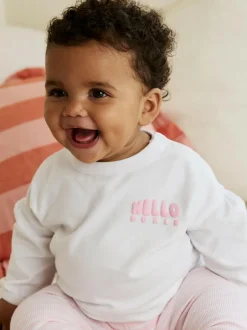 Next Pink/White Baby Jacket, Top and Leggings Set 3 Piece (0mths-2yrs) Discount