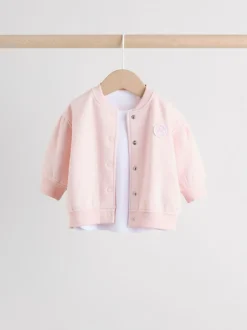 Next Pink/White Baby Jacket, Top and Leggings Set 3 Piece (0mths-2yrs) Discount