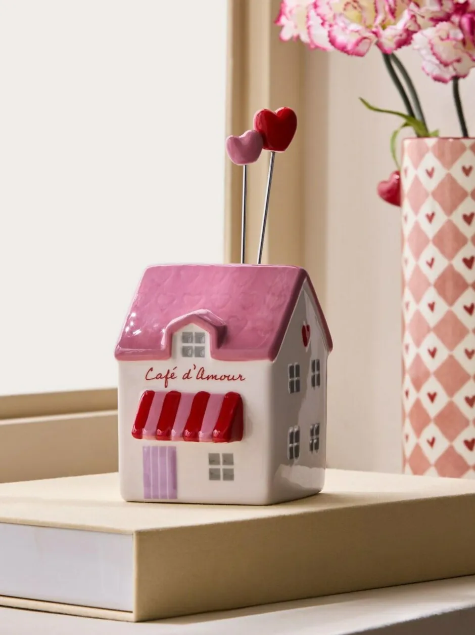 Next Pink/White Ceramic Mini House Ornament Online