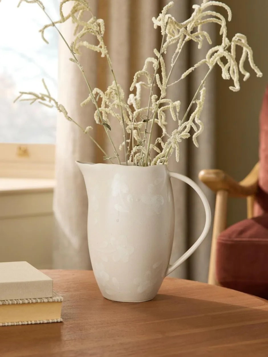 Next Pink/White Floral Ceramic Jug Vase Online