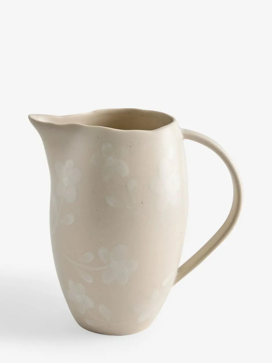 Next Pink/White Floral Ceramic Jug Vase Online